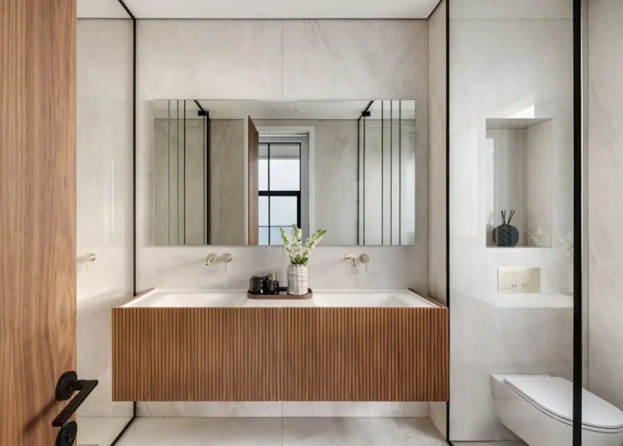 עיצוב דודו כהן צלם עודד סמדר, טקסטיל ELLA DECOR כיור כפול